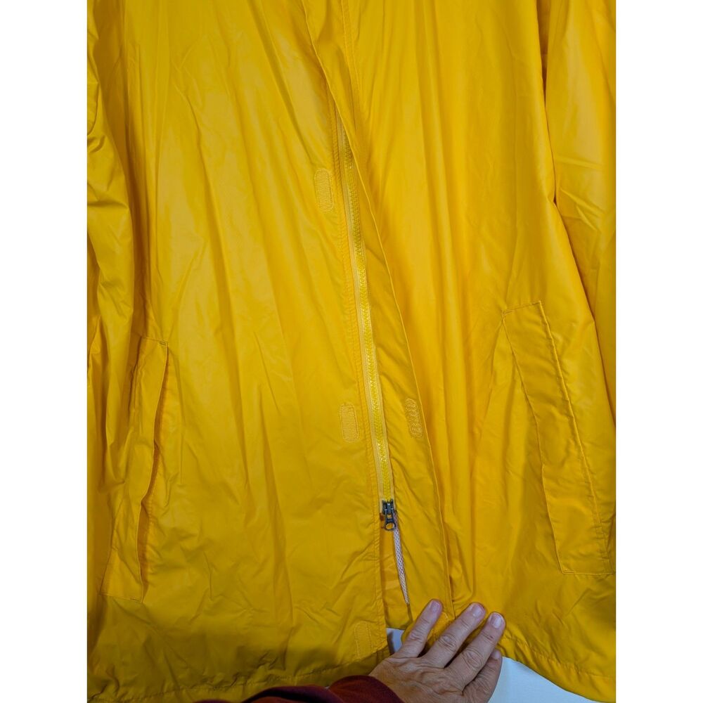 Lands' End Men's XL Yellow Rain Jacket Hooded Waterproof Windbreaker Utility - Picture 9 of 14